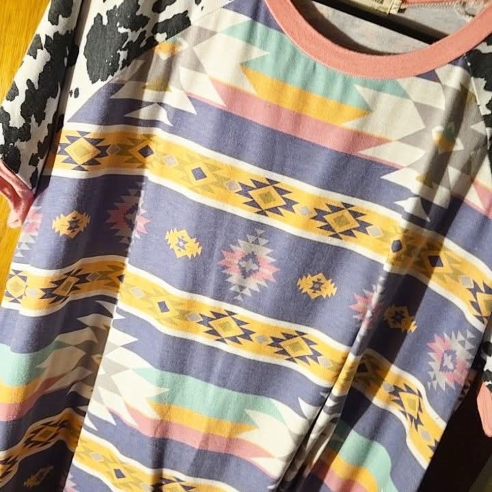 Colorful Geometric Print Women's Blouse